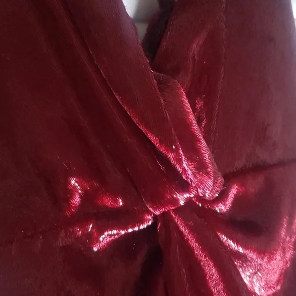NWT Lulus L Stunning Ways Wine Red Velvet Sleeveless Mini Dress - Picture 8 of 15